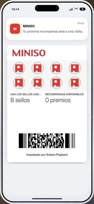 Payback digital loyalty card demonstration inside a phone